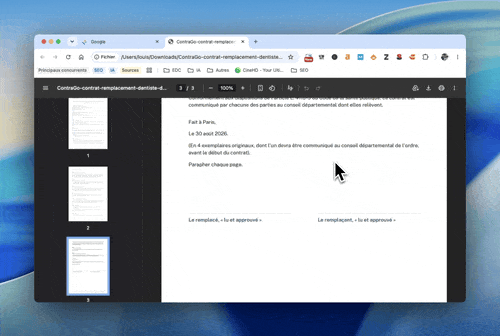 Démonstration : signer un contrat PDF avec Google Chrome